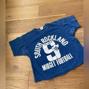 Vintage rockland maine midget football shirt womens baby tee small cropped